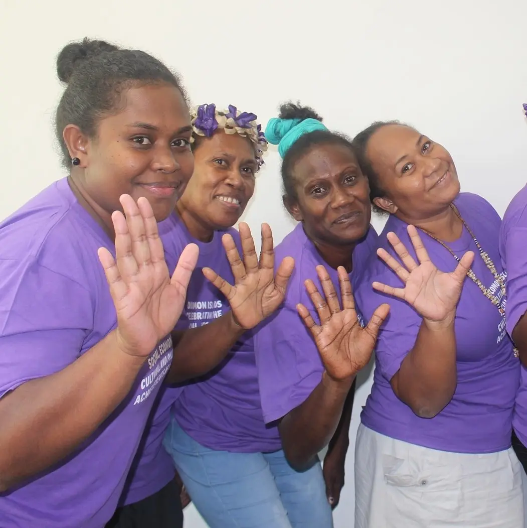 Women in Solomon Islands celebrating the tremendous efforts by women and girls around the world in shaping a more equal future and recovery from the COVID-19 pandemic. #ChooseToChallenge