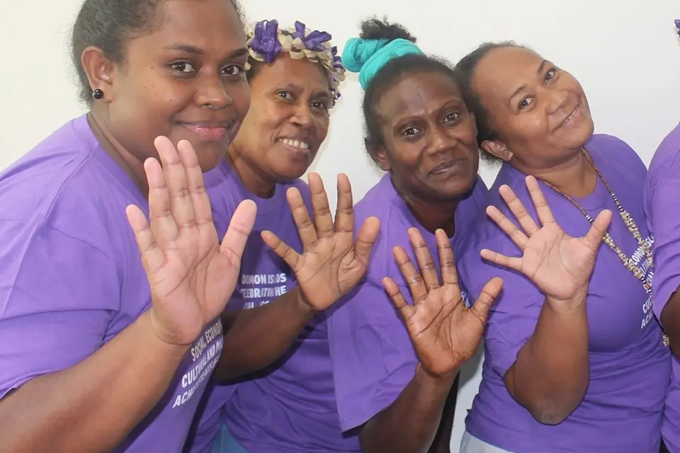 Women in Solomon Islands celebrating the tremendous efforts by women and girls around the world in shaping a more equal future and recovery from the COVID-19 pandemic. #ChooseToChallenge