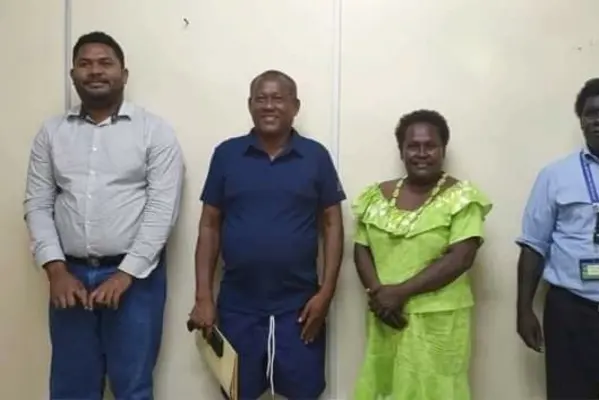 From left: Daniel Fenua (Director- RIPEL Cabinet Sub- Committee), Hon. Chachabule Amoi (Chairman- RIPEL- Cabinet Sub- Committee), Freda Unusi ( Cabinet Sub-Committee Secretariat), Kedson Ago ( National Consultant for PIMEU's Resource Sector) .
