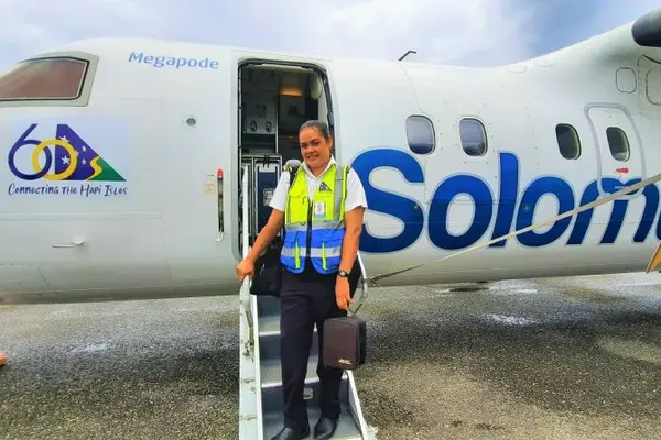 Her first flight as a Dash 8 Captain in Command took place today Tuesday 3 January, on the Santa Cruz to Honiara route, operating with Captain Geoff Posala.