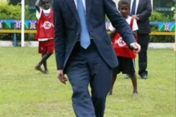 The Duke of Cambridge's first kick tucked the ball into the bottom right corner, sending the crowd at the Commonwealth Youth Conference in Honiara into spasms of delight.
