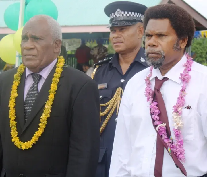 The Governor General Sir Frank Kabui with the Premier of Temotu Province, Fr. Brown Beu.