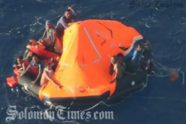 Survivors of the Solfish 001 during the rescue.