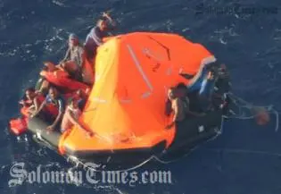 Survivors of the Solfish 001 during the rescue.